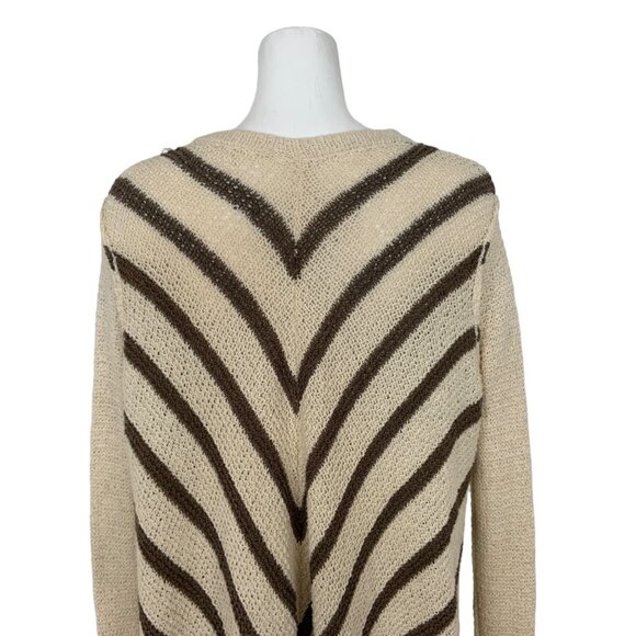 Free People Circle Back Stripe Cardigan Sweater S Snap Front Long Sleeves - Picture 8 of 12